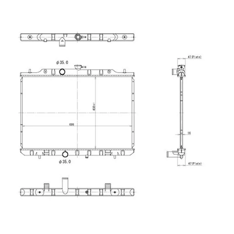 Affordable Radiator assembly 2008 - 2013 NISSAN ROGUE RAD13047 21400JM00A - REGULAR
