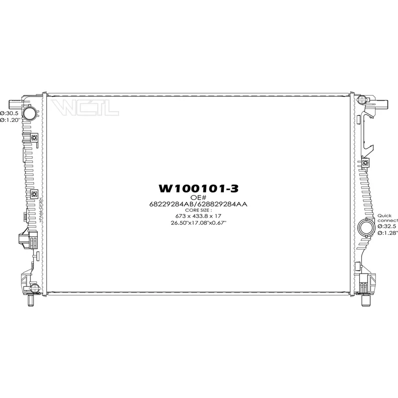 Radiator assembly 2014 - 2014 JEEP CHEROKEE RAD13400 68229284AB - REGULAR Direct From Factory