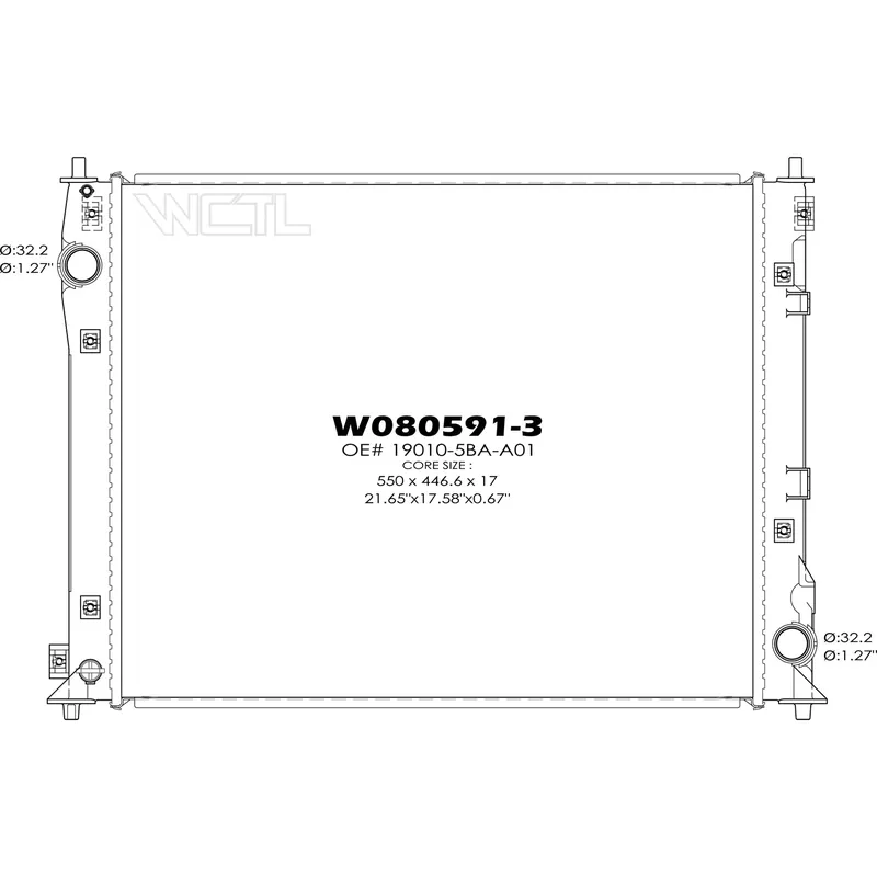 Radiator assembly 2016 - 2021 HONDA CIVIC RAD13583 190105BAA01 - REGULAR Free Shipping