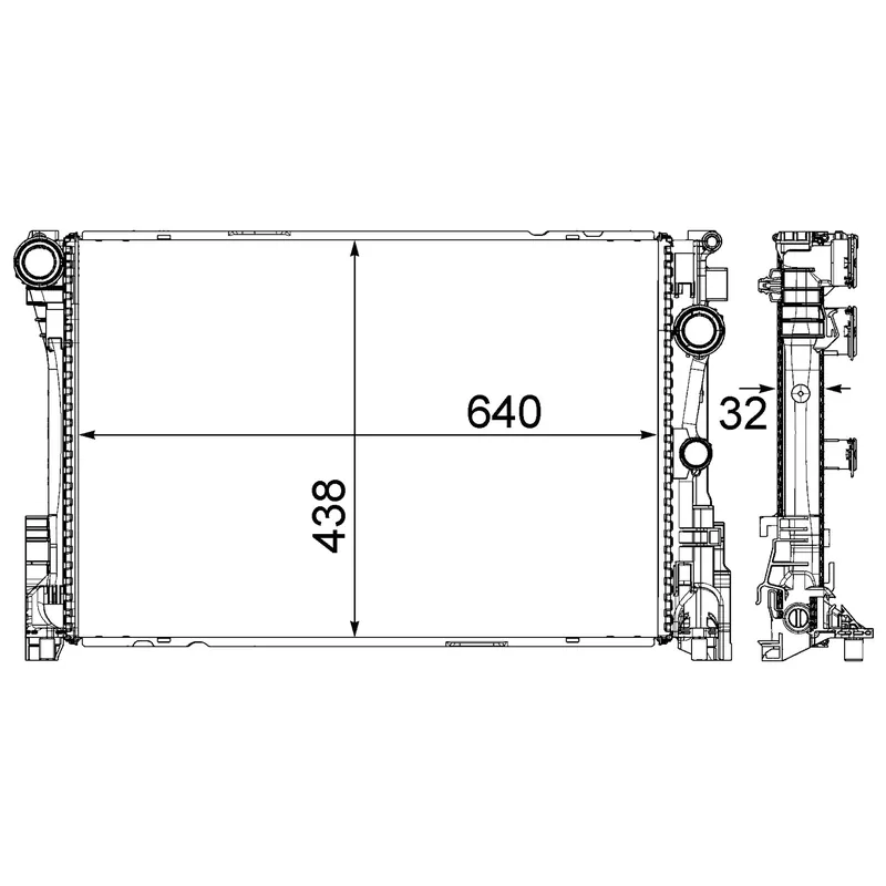 Radiator assembly 2015 - 2016 MERCEDES-BENZ E250 RAD3031 099500260328 - REGULAR Direct From Manufacturer