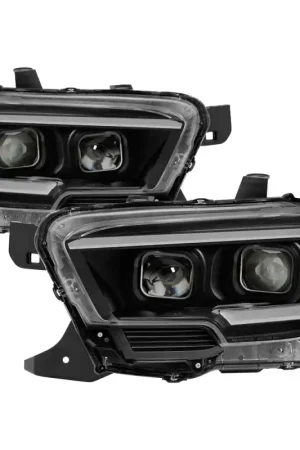 xTune Toyota Tacoma 16-18 DRL Light Bar Projector Headlights - Black PRO-JH-TTA16-LBDRL-BK Warranty Included