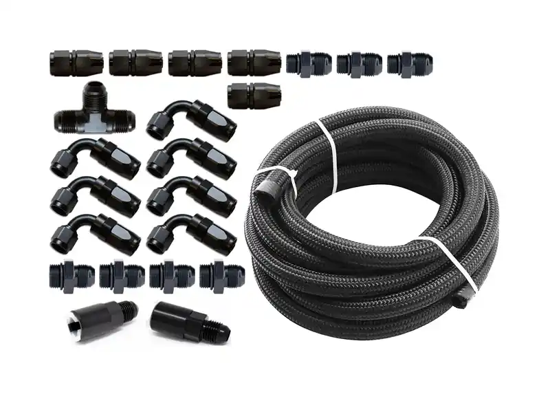 Torque Solution Braided Fuel Line Kit for -6 Aeromotive FPR: Subaru WRX 02-14 / Subaru STI 07-18 High Quality