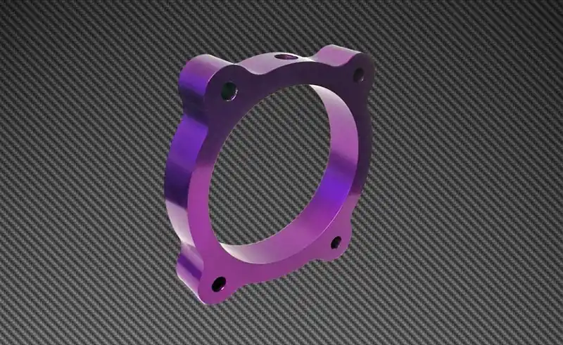 Save Now Torque Solution Throttle Body Spacer (Purple): Hyundai Genesis V6 3.8L 2013+