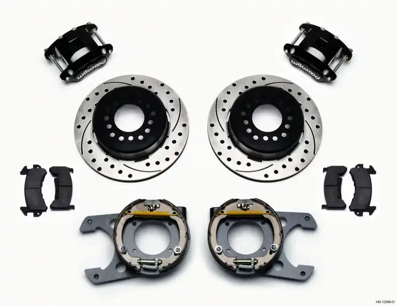 Wilwood D154 P/S Park Brake Kit Drilled Chevy C-10 2.42 Offset 5-lug Original