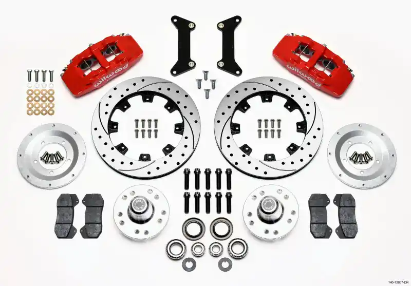 Wilwood Dynapro 6 Front Hub Kit 12.19in Drilled Red 79-87 GM G Body Secure Checkout