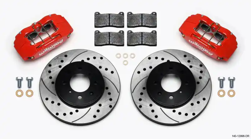 Super Sale Wilwood DPHA Front Caliper & Rotor Kit Drill Red Honda / Acura w/ 262mm OE Rotor