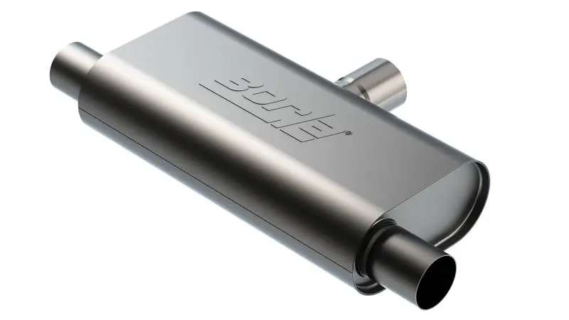 Borla T- Flow Universal Muffler - 2.5in Single Inlet/2.5in Dual Outlet 24in OAL 4.25x9.10x18in Body Reduced Price