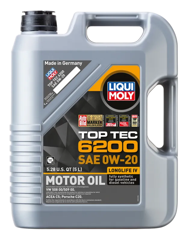 Bulk Order LIQUI MOLY 5L Top Tec 6200 Motor Oil SAE 0W20