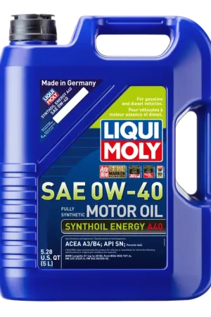 Affordable LIQUI MOLY 5L Synthoil Energy A40 Motor Oil SAE 0W40