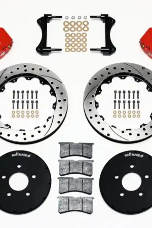 Low Price Wilwood Narrow Superlite 6R Front Hat Kit 12.88in Drill Red 1994-2004 Mustang