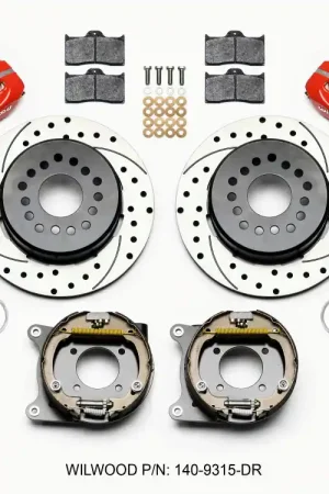 Low Price Wilwood Forged Dynalite P/S Park Brake Kit Drilled Red 12 Bolt 2.75in offset Staggered Shock