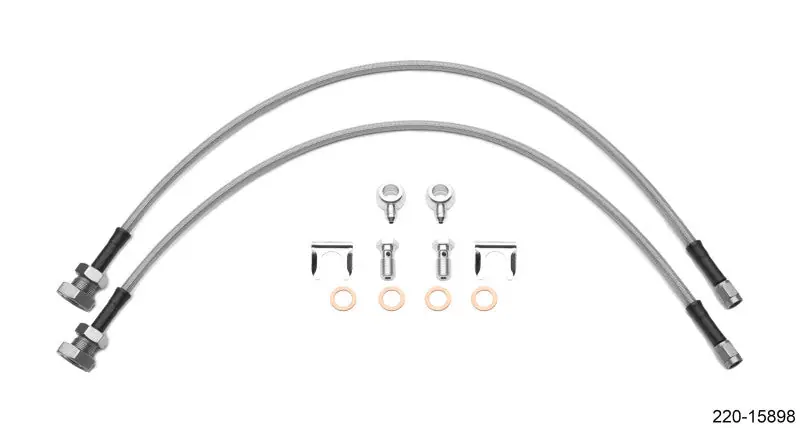 Bargain Wilwood Flexline Kit 24in 7/16-20in Banjo - 5/8-26in Male Bulkhead (Fits D52 Caliper)