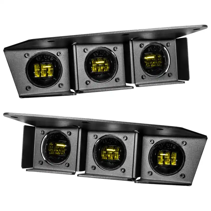 ORACLE Lighting 21-22 Ford Bronco Triple LED Fog Light Kit for Steel Bumper - Yellow Professional Grade