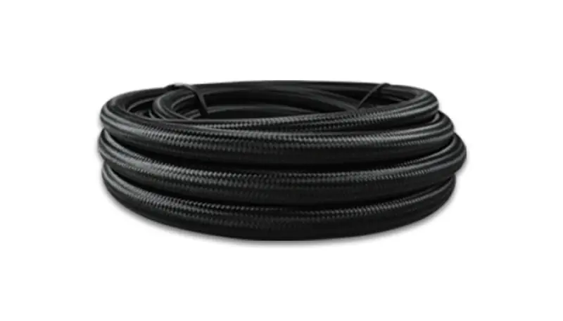 Warranty Included Vibrant -10 AN Black Nylon Braided Flex Hose w/ PTFE liner (5FT long)