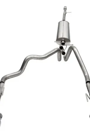 Corsa 19-25 Chevy Silverado 1500 CatBack Dual Rear Exit with Twin 4in Black Powder Ct ProSeries Tips Wholesale