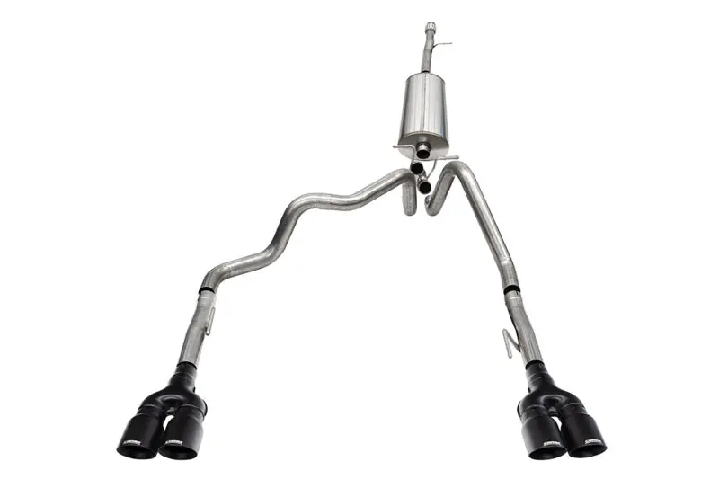 Corsa 19-25 Chevy Silverado 1500 CatBack Dual Rear Exit with Twin 4in Black Powder Ct ProSeries Tips Wholesale