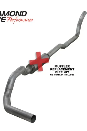 Diamond Eye KIT 4in TB MFLR RPLCMENT PIPE SGL AL: 2-WHEEL DRIVE ONLY 89-93 DODGE CUMMINS 5.9L Premium