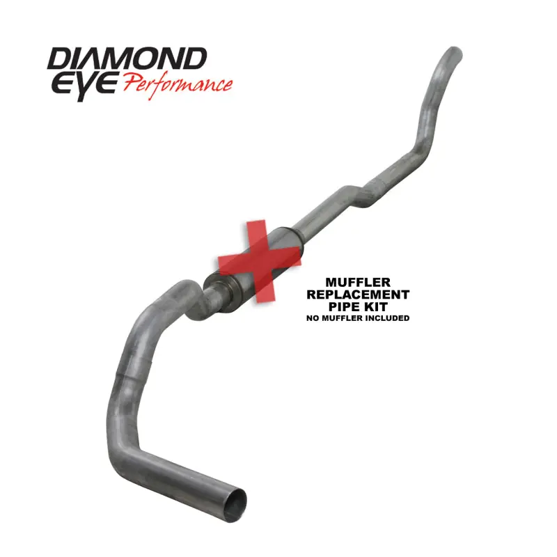 Diamond Eye KIT 4in TB MFLR RPLCMENT PIPE SGL AL: 2-WHEEL DRIVE ONLY 89-93 DODGE CUMMINS 5.9L Premium
