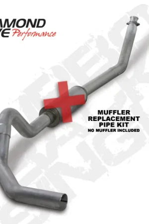 High Quality Diamond Eye KIT 4in Turbo Back MFLR RPLCMENT PIPE SGL AL: 98.5 - 02 DODGE CUMMINS 5.9L