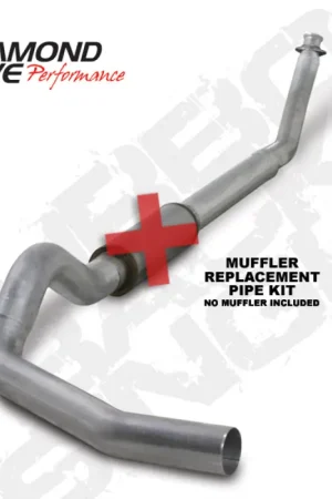 Diamond Eye KIT 5in Turbo Back SGL MFLR RPLCMENT PIPE AL: 94-02 DODGE CUMMINS 5.9L W/ RP #510220 Premium