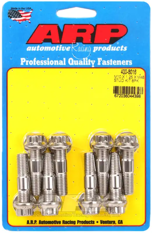 ARP Sport Compact M10 x 1.25 x 48mm Stainless Accessory Studs (8 pack) Next Day Delivery