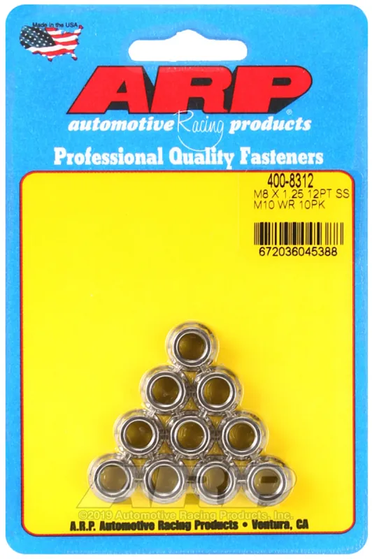 ARP M8 x 1.25 12pt SS Nut Kit Markdown