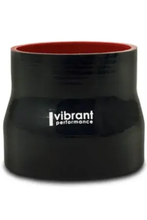 Secure Checkout Vibrant 3.5in I.D. x 4.250in I.D. x 4.5in Long 4 Ply Gloss Black Silicone Transition Hose