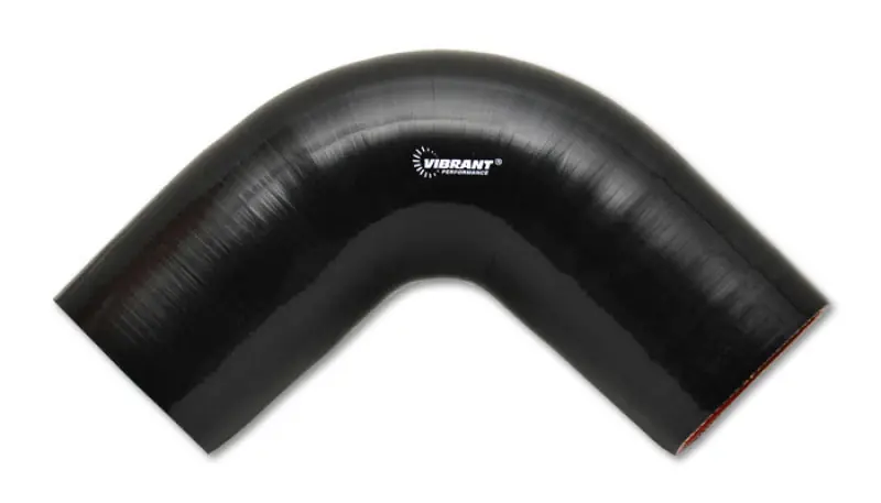 Authentic Vibrant 4 Ply Reinforced Silicone Elbow Connector - 3.25in I.D. - 90 deg. Elbow (BLACK)