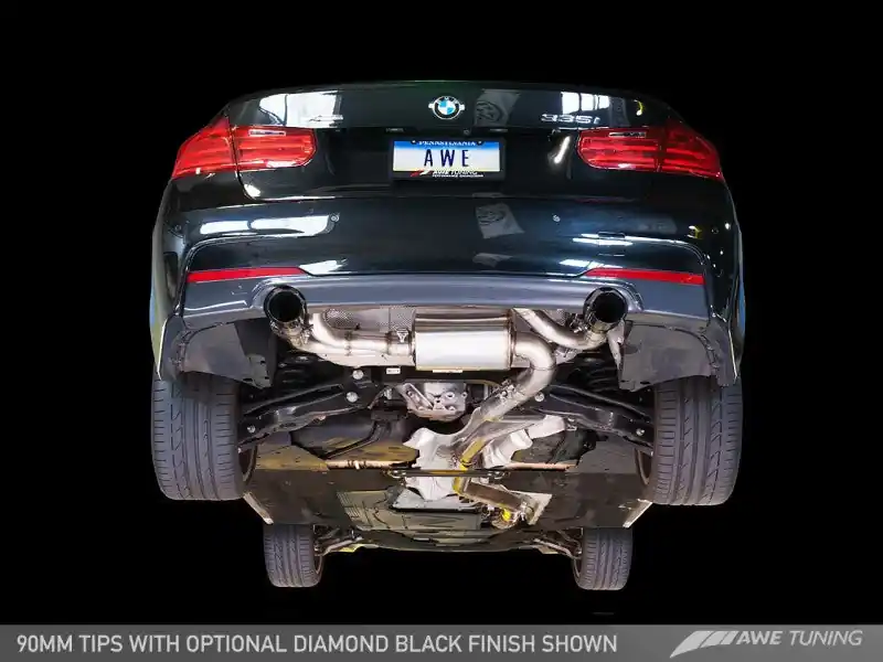 Genuine AWE Tuning BMW F3X 335i/435i Touring Edition Axle-Back Exhaust - Chrome Silver Tips (90mm)