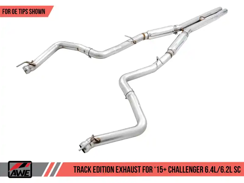 AWE Tuning 2015+ Dodge Challenger 6.4L/6.2L Supercharged Track Edition Exhaust - Use Stock Tips Worldwide Shipping