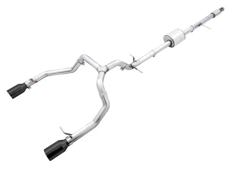 Place Order AWE Tuning 4th Gen GM 1500 5.3L 0FG Catback Dual Side Exit (Flat Bumper) - Diamond Tips