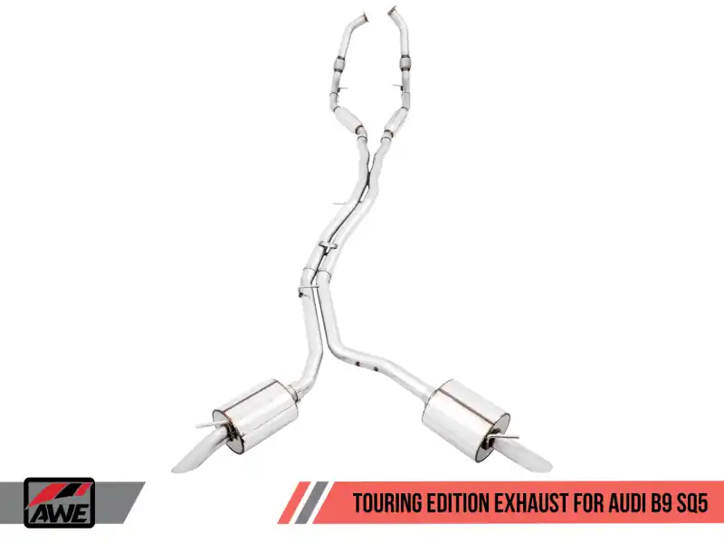 AWE Tuning Audi B9 SQ5 Resonated Touring Edition Cat-Back Exhaust - No Tips (Turn Downs) Free Returns