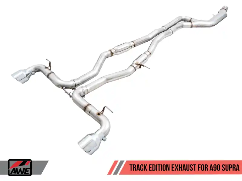 Weekend Sale AWE Tuning 2020 Toyota Supra A90 Track Edition Exhaust - 5in Chrome Silver Tips