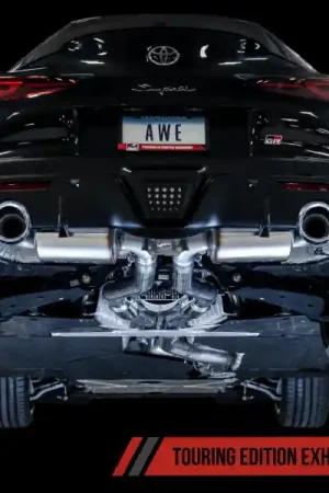 Trusted Brand AWE 2020 Toyota Supra A90 Resonated Touring Edition Exhaust - 5in Chrome Silver Tips