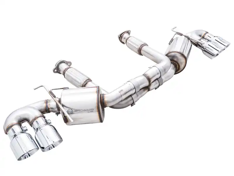 Budget AWE Tuning 2020 Chevrolet Corvette (C8) Touring Edition Exhaust - Quad Chrome Silver Tips