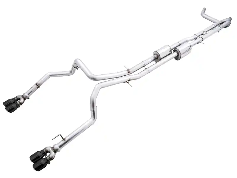 Price Drop AWE Tuning 4th Gen GM 1500 6.2L 0FG Catback Split Rear Exit (w/ Bumper Cutouts) - Quad Diamond Tips