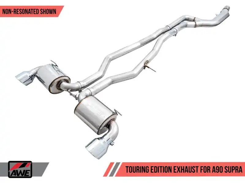 Bulk Order AWE 2020 Toyota Supra A90 Non-Resonated Touring Edition Exhaust - 5in Chrome Silver Tips