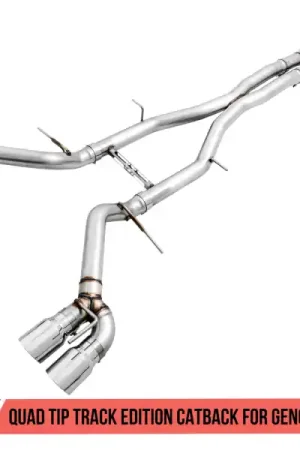 Free Shipping AWE Tuning 16-19 Chevy Camaro SS Non-Res Cat-Back Exhaust - Track Edition (Quad Chrome Silver Tips)
