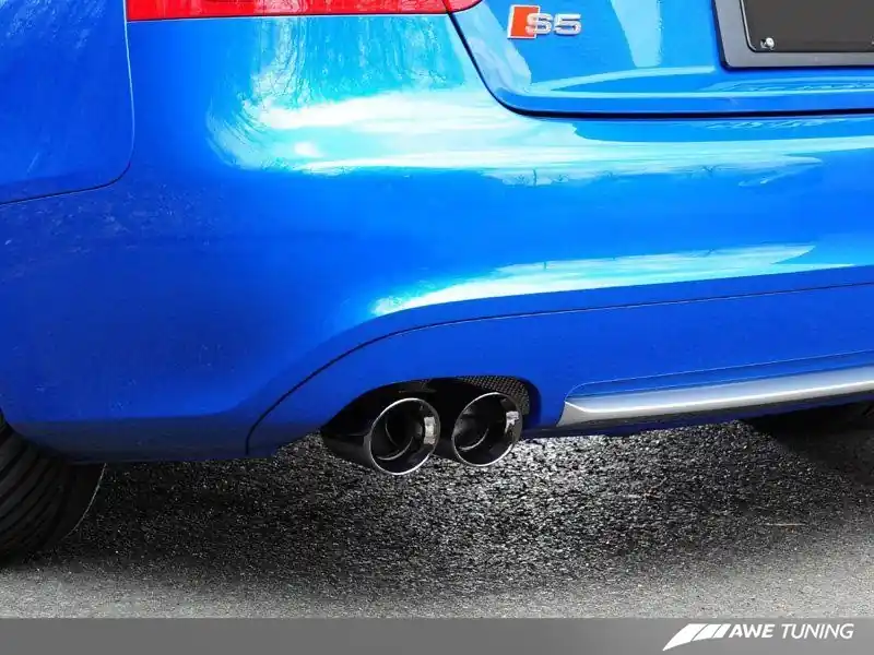 AWE Tuning Audi B8 S5 4.2L Track Edition Exhaust System - Diamond Black Tips Last Chance