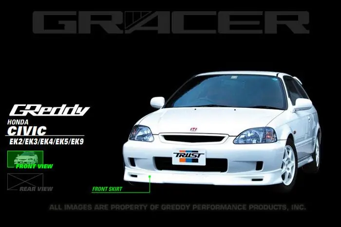 GReddy 99-00 Honda Civic Si Front Lip Spoiler High Quality
