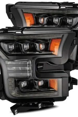 AlphaRex 17-20 Ford Raptor NOVA LED Proj Headlights Plank Style Alpha Black w/Activ Light/Seq Signal Today Only