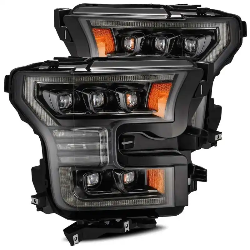 AlphaRex 17-20 Ford Raptor NOVA LED Proj Headlights Plank Style Alpha Black w/Activ Light/Seq Signal Today Only