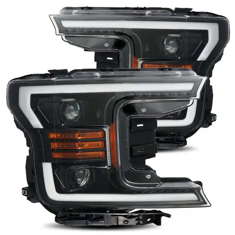 Best Price AlphaRex 18-19 Ford F-150 PRO-Series Proj Headlights Plank Style Gloss Blk w/Activ Light/Seq Signal