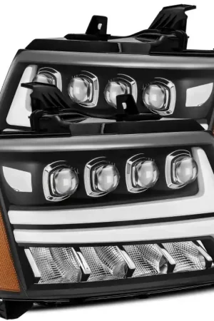 AlphaRex 07-13 Chevy Avalanche NOVA LED Proj Headlights Plank Style Matte Black w/Activ Light/DRL Sale