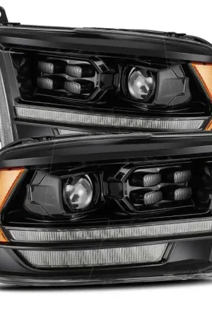 While Supplies Last AlphaRex 09-18 Dodge Ram 1500HD PRO-Series Proj Headlights Plank Style Alpha Black w/Seq Signal/DRL