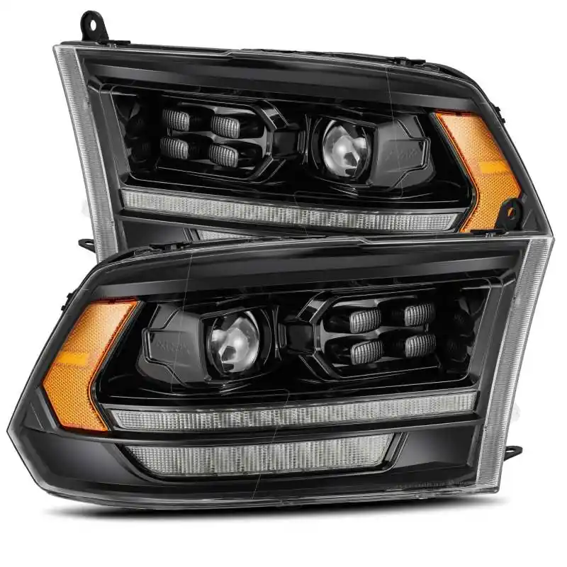 While Supplies Last AlphaRex 09-18 Dodge Ram 1500HD PRO-Series Proj Headlights Plank Style Alpha Black w/Seq Signal/DRL