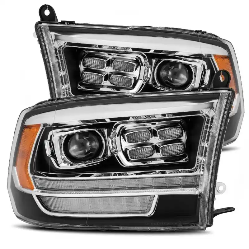 Hot Picks AlphaRex 09-18 Dodge Ram 2500 LUXX LED Proj Headlights Plank Style Black w/Activ Light/DRL