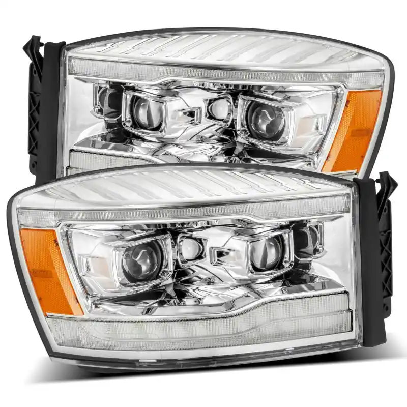 Weekend Sale AlphaRex 06-08 Dodge Ram 1500HD PRO-Series Projector Headlights Plank Style Chrome w/Seq Signal/DRL