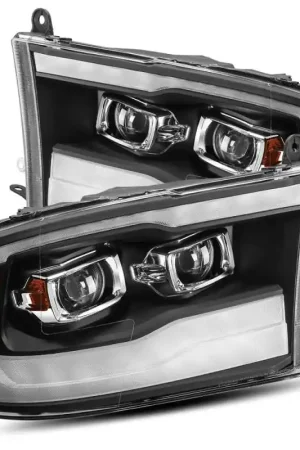 AlphaRex 09-18 Dodge Ram 1500HD PRO-Series Projector Headlights Plank Style Black w/Seq Signal/DRL Holiday Sale