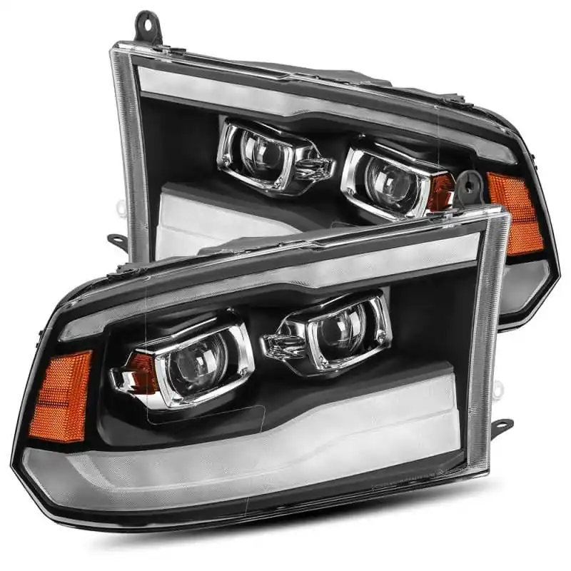 AlphaRex 09-18 Dodge Ram 1500HD PRO-Series Projector Headlights Plank Style Black w/Seq Signal/DRL Holiday Sale